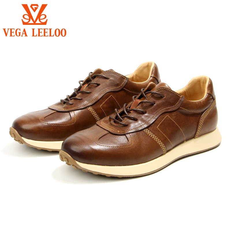 luxury Genuine Leather Handmade Men's Shoes, Casual Horsehide Men Sneakers, Daily Footware For Man, leather Sneakers